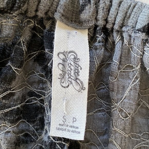 Free People Shades Of Cool Floral Ruffle Off The Shoulder Top Short Sleeves - Picture 10 of 14